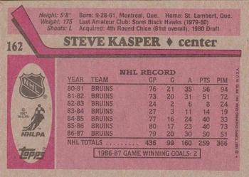 1987-88 Topps #162 Steve Kasper Back