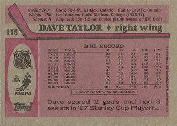 1987-88 Topps #118 Dave Taylor Back