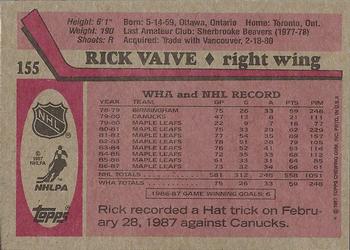 1987-88 Topps #155 Rick Vaive Back