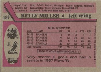 1987-88 Topps #189 Kelly Miller Back