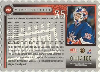 1997-98 Donruss Priority - Stamp of Approval #143 Mike Richter Back
