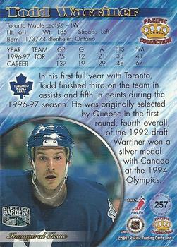1997-98 Pacific Crown Collection - Copper #257 Todd Warriner Back