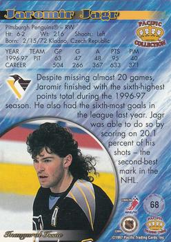 1997-98 Pacific Crown Collection - Emerald Green #68 Jaromir Jagr Back