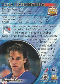 1997-98 Pacific Crown Collection - Ice Blue #145 Luc Robitaille Back