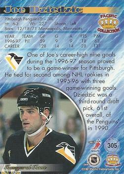 1997-98 Pacific Crown Collection - Red #305 Joe Dziedzic Back