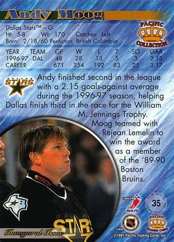 1997-98 Pacific Crown Collection - Silver #35 Andy Moog Back
