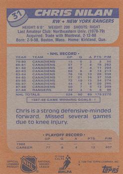 1988-89 Topps #31 Chris Nilan Back