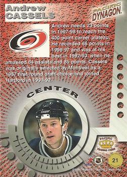 1997-98 Pacific Dynagon - Dark Gray #21 Andrew Cassels Back