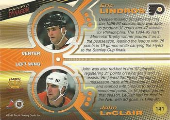 1997-98 Pacific Dynagon - Emerald Green #141 John LeClair / Eric Lindros Back