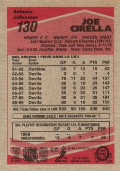 1989-90 O-Pee-Chee #130 Joe Cirella Back