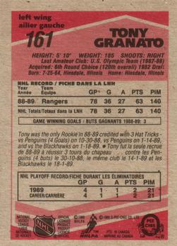 1989-90 O-Pee-Chee #161 Tony Granato Back