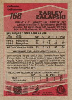 1989-90 O-Pee-Chee #168 Zarley Zalapski Back