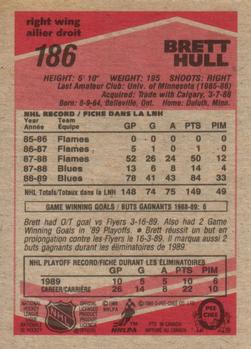 1989-90 O-Pee-Chee #186 Brett Hull Back
