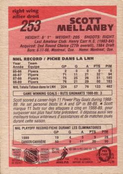 1989-90 O-Pee-Chee #253 Scott Mellanby Back