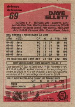 1989-90 O-Pee-Chee #69 Dave Ellett Back