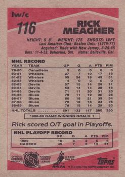 1989-90 Topps #116 Rick Meagher Back