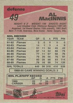 1989-90 Topps #49 Al MacInnis Back