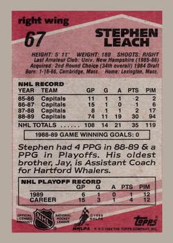 1989-90 Topps #67 Stephen Leach Back
