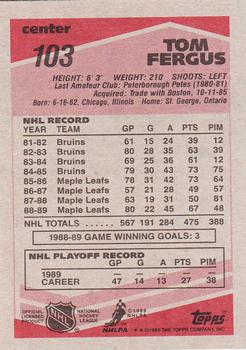 1989-90 Topps #103 Tom Fergus Back