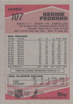 1989-90 Topps #107 Bernie Federko Back