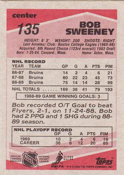 1989-90 Topps #135 Bob Sweeney Back