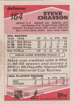1989-90 Topps #164 Steve Chiasson Back
