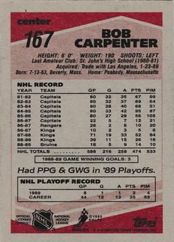 1989-90 Topps #167 Bob Carpenter Back