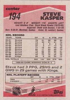 1989-90 Topps #194 Steve Kasper Back
