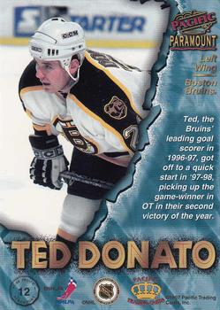 1997-98 Pacific Paramount - Ice Blue #12 Ted Donato Back
