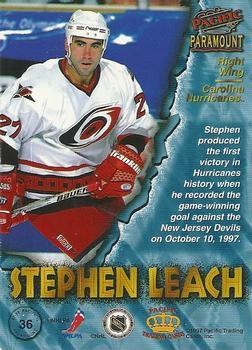 1997-98 Pacific Paramount - Ice Blue #36 Stephen Leach Back