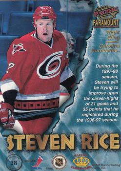 1997-98 Pacific Paramount - Ice Blue #38 Steven Rice Back