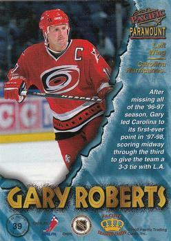 1997-98 Pacific Paramount - Ice Blue #39 Gary Roberts Back
