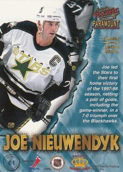 1997-98 Pacific Paramount - Ice Blue #61 Joe Nieuwendyk Back