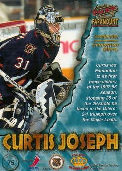1997-98 Pacific Paramount - Ice Blue #75 Curtis Joseph Back