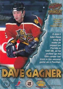 1997-98 Pacific Paramount - Ice Blue #79 Dave Gagner Back