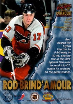 1997-98 Pacific Paramount - Ice Blue #130 Rod Brind'Amour Back