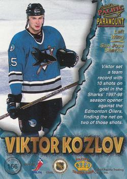 1997-98 Pacific Paramount - Ice Blue #166 Viktor Kozlov Back