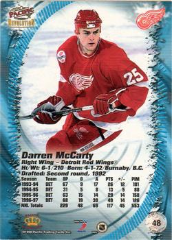 1997-98 Pacific Revolution - Ice Blue #48 Darren McCarty Back