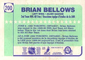 1990-91 O-Pee-Chee #200 Brian Bellows Back