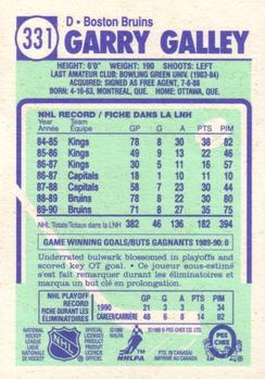 1990-91 O-Pee-Chee #331 Garry Galley Back