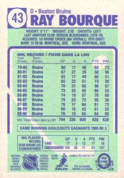 1990-91 O-Pee-Chee #43 Ray Bourque Back