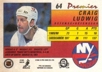 1990-91 O-Pee-Chee Premier #64 Craig Ludwig Back