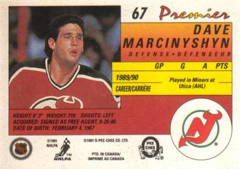 1990-91 O-Pee-Chee Premier #67 Dave Marcinyshyn Back