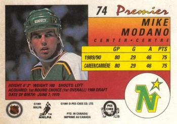 1990-91 O-Pee-Chee Premier #74 Mike Modano Back