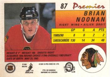 1990-91 O-Pee-Chee Premier #87 Brian Noonan Back