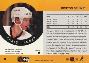 1990-91 Pro Set #8 Craig Janney Back