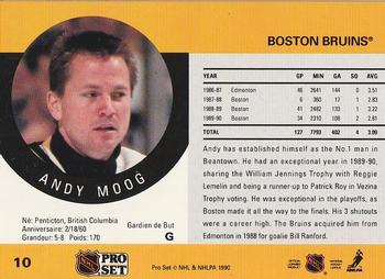 1990-91 Pro Set #10 Andy Moog Back