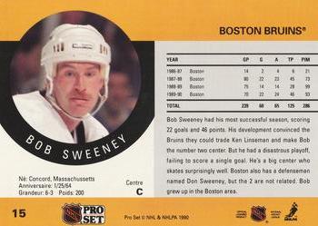 1990-91 Pro Set #15 Bob Sweeney Back