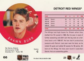 1990-91 Pro Set #66 Shawn Burr Back