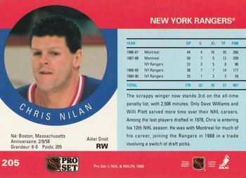 1990-91 Pro Set #205 Chris Nilan Back